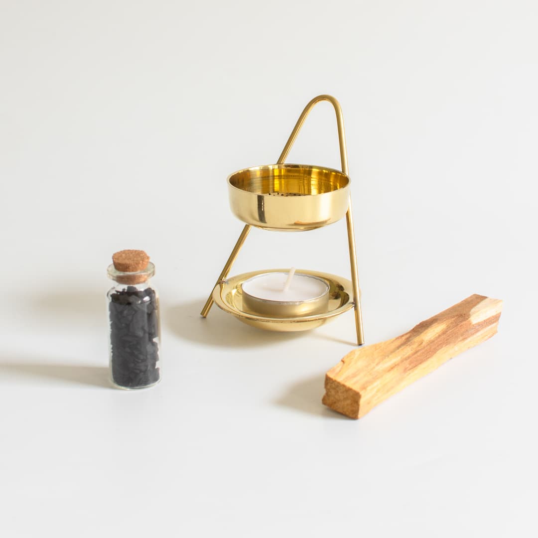 Räucherstövchen, Räucherwerk, Räucherstövchen mit Sieb, Palo Santo, Styrax