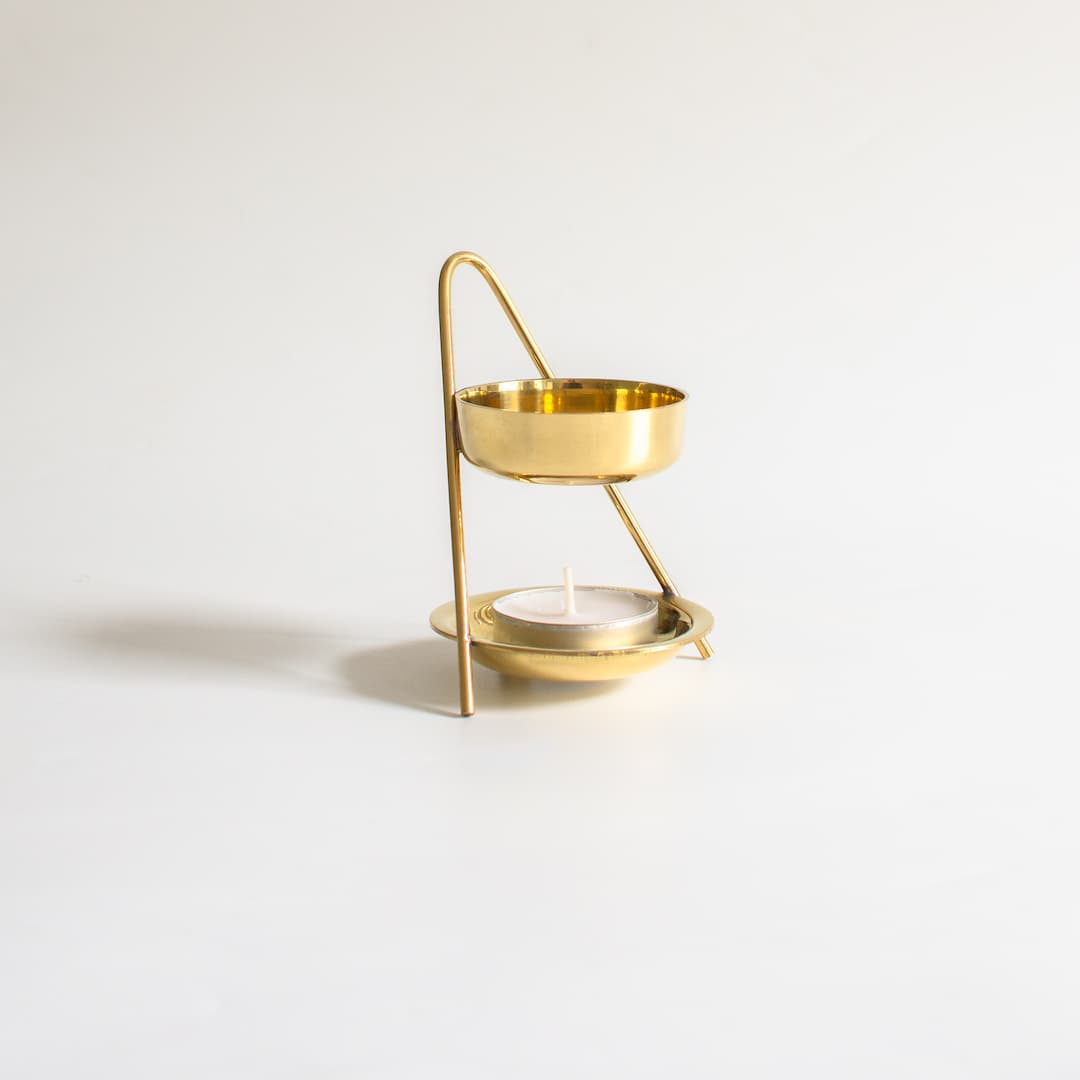 Räucherstövchen, Stövchen zum Räuchern, Räucherwerk, Räuchersieb, Räucherstövchen gold