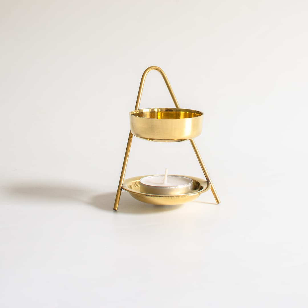 Räucherstövchen, Stövchen zum Räuchern, Räucherwerk, Räuchersieb, Räucherstövchen gold