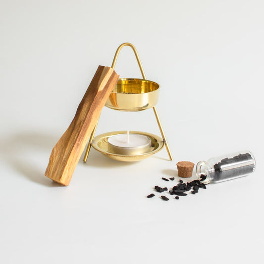 Räucherstövchen, Räucherwerk, Räucherstövchen gold, Palo Santo, Styrax
