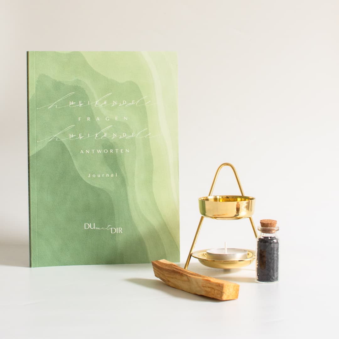 Räucherset, Styrax, Räucherstövchen mit Sieb, Palo Santo, Achtsamkeit Tagebuch